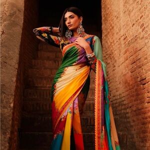 Vibrant Multicolor Sari